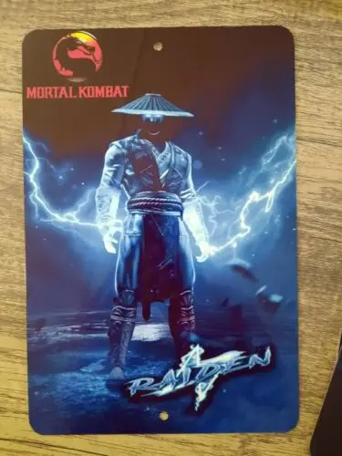 Kombat Mortal Raiden 8x12 Metal Wall Sign