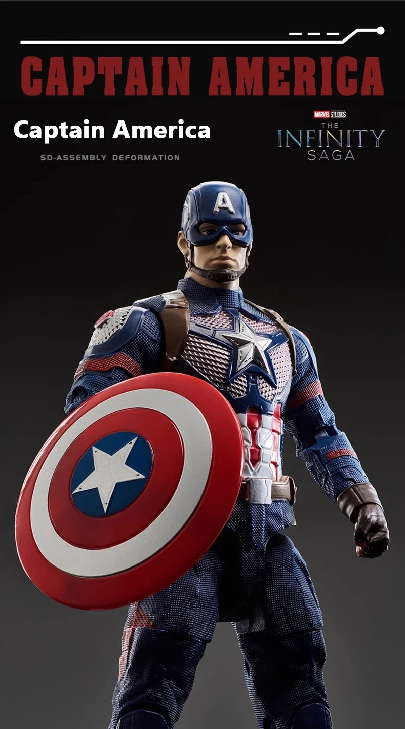 Marvel Iron Man SpiderMan Captain America Joints Mobility Transform Shape Action Figure PVC Model Collect Ornaments Toys Gifts