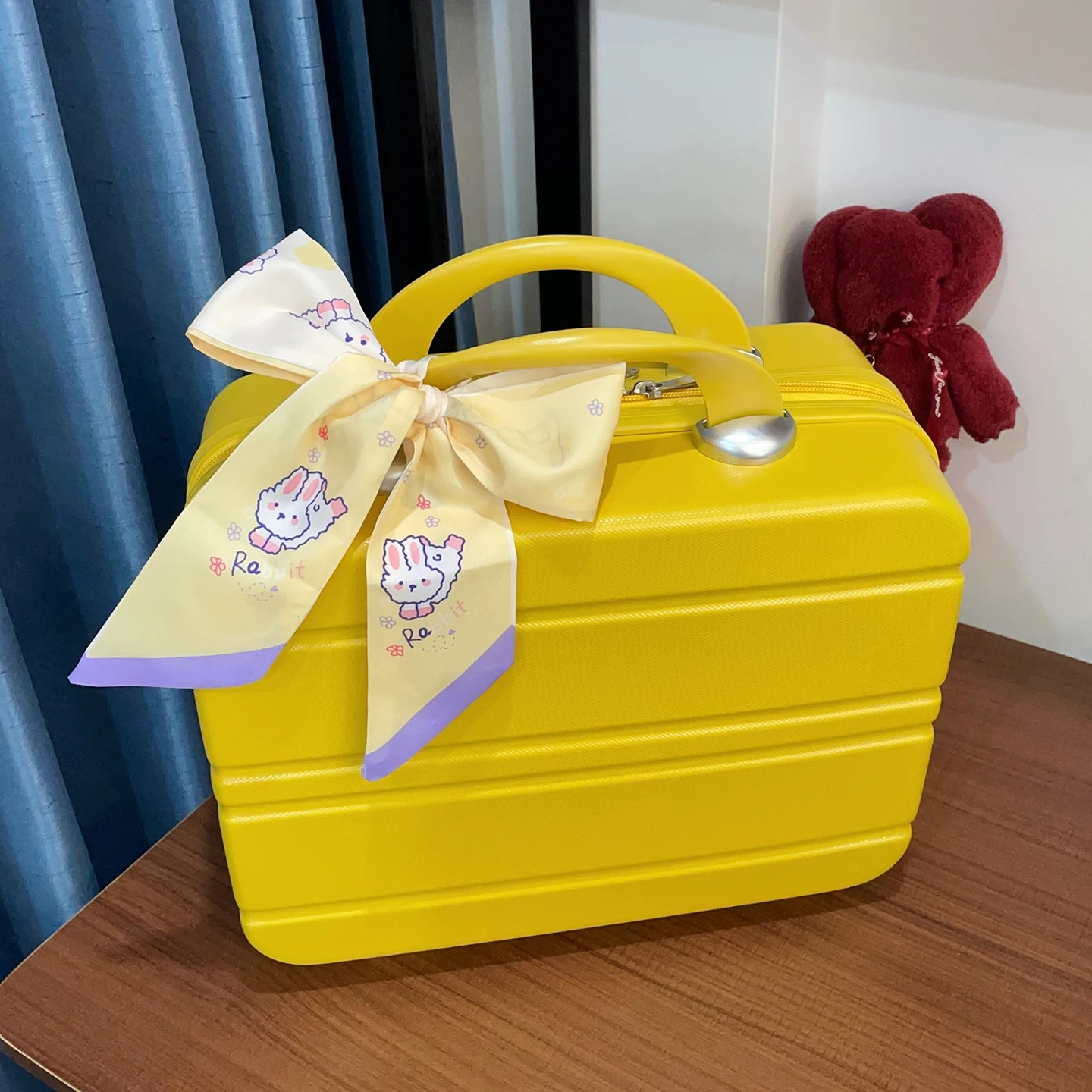 ポータブル4インチ小型フレッシュスタイルハンドヘルド荷物レトロファッション旅行スーツケース女性用化粧品バッグ収納ボックス