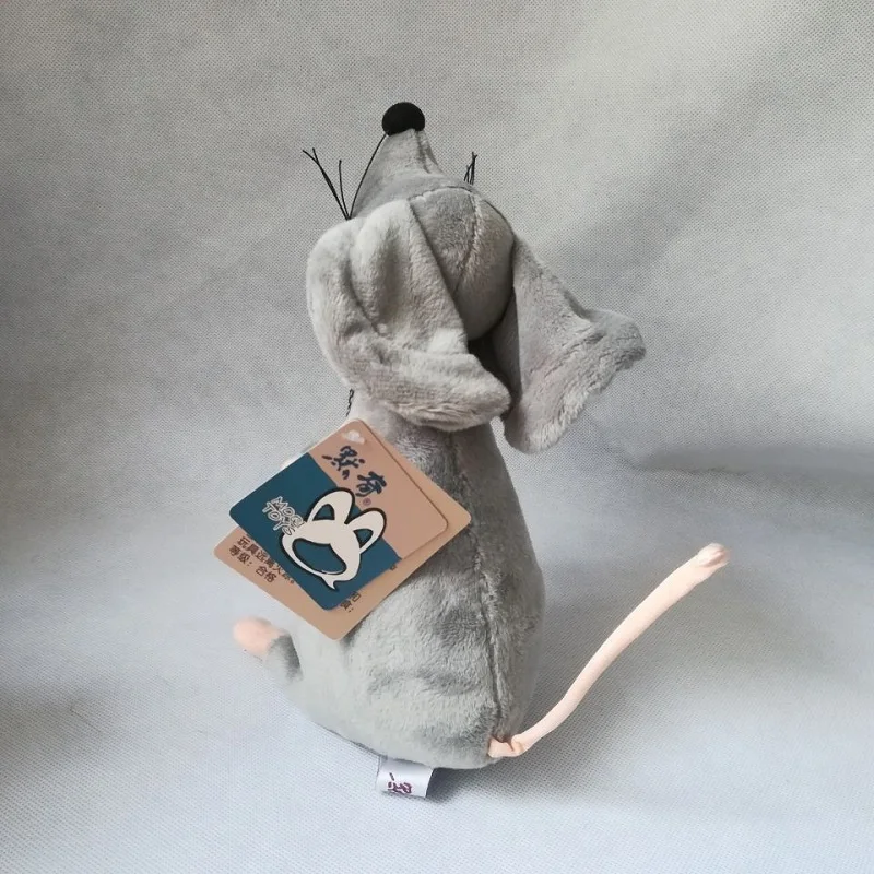 Urocza pluszowa myszka 28 cm szara szczurka miękka lalka zabawka dla dzieci śmieszny prezent B0623