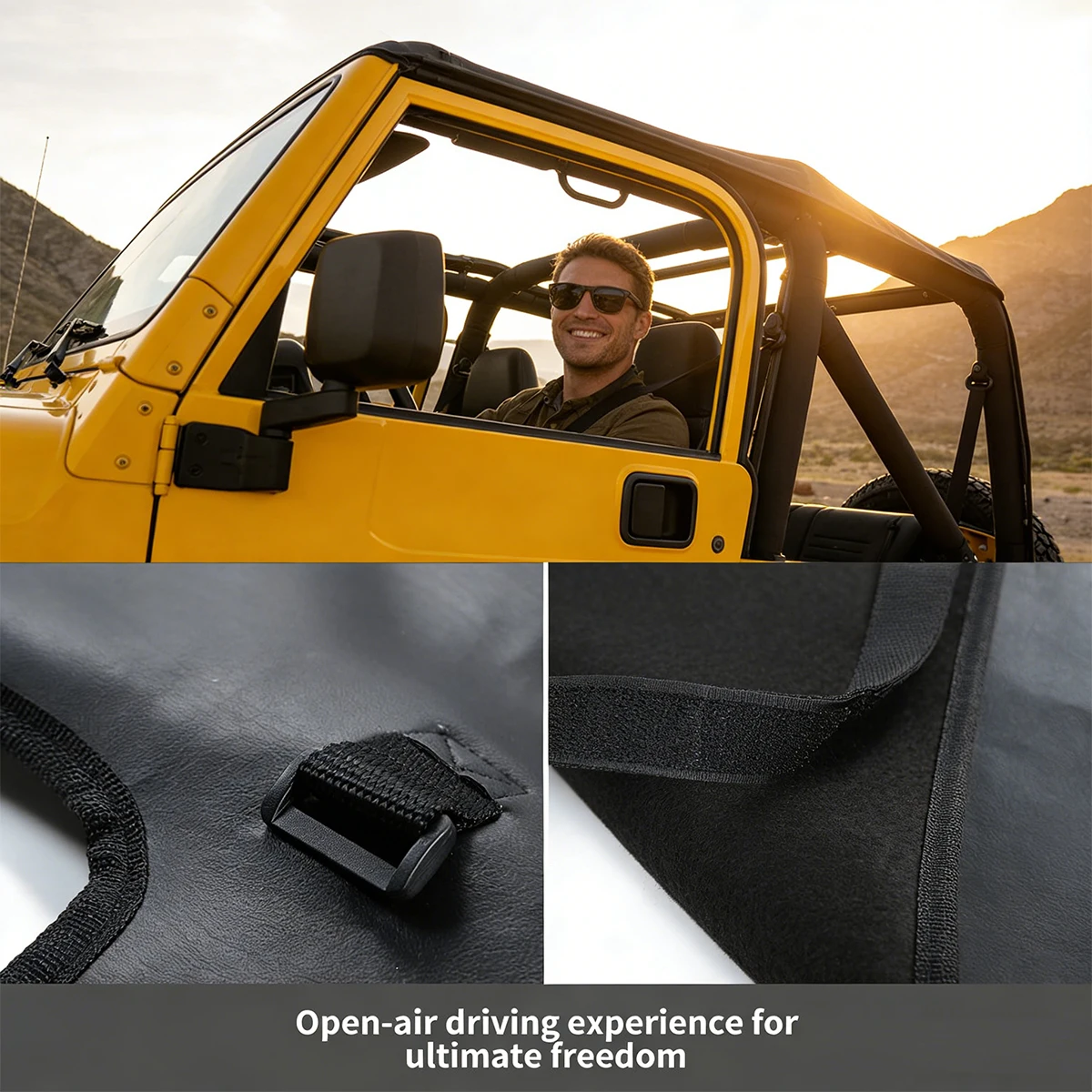 Car Soft Extended Bikini Top Cover for Jeep Wrangler TJ 1997 1998 1999 2000 2001 2002 2003 2004 2005 2006 Interior Accessories