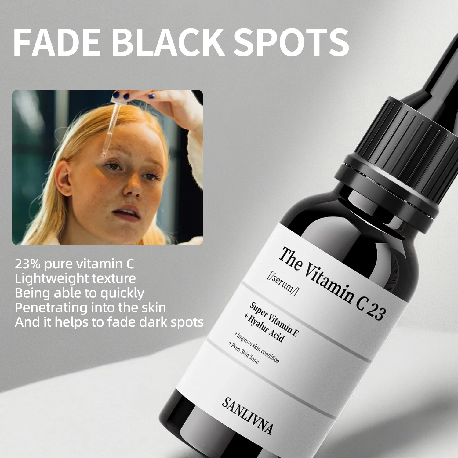 Sanlivna الكورية للعناية بالبشرة الحلزون 96% + VC 23% Duo - مصل تفتيح وبشرة مملة