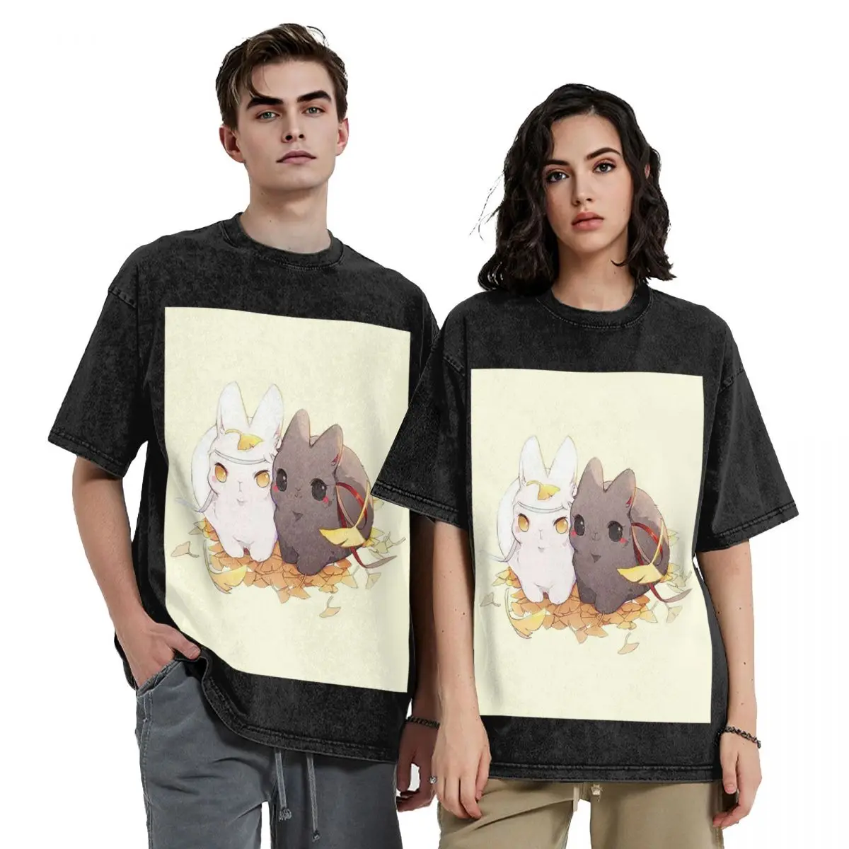 Футболки с коротким рукавом в стиле хип-хоп Untamed Mdgz Wangxian Bunnies Mo Dao Zu Shi, винтажные топы, уличная одежда для мужчин и женщин