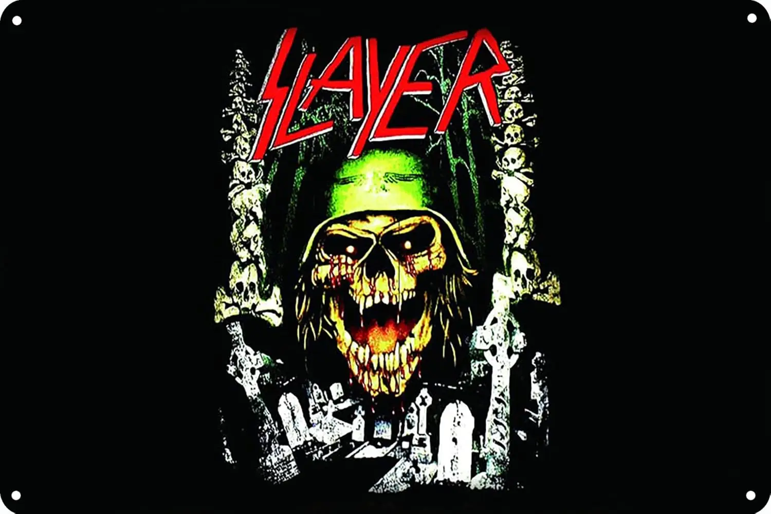 Logo Death Metal Heavy - Band Face Mask Plaque Poster Tin Sign ; Vintage Retro Wall Decor