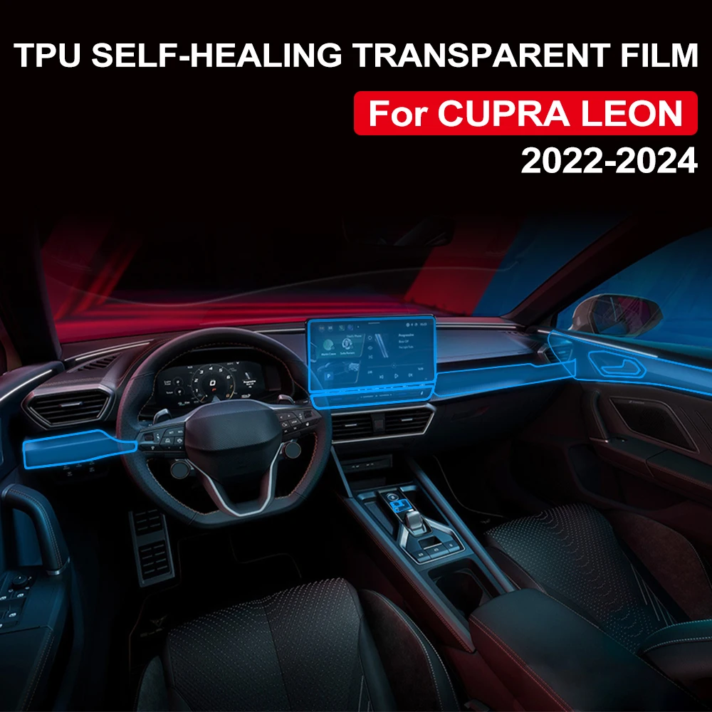 Auto TPU Schutz Film Anti-scratch Abdeckung Für Cupra Leon 2022-2024 Auto Innen Pre-cut Film Transparent trim Auto Zubehör