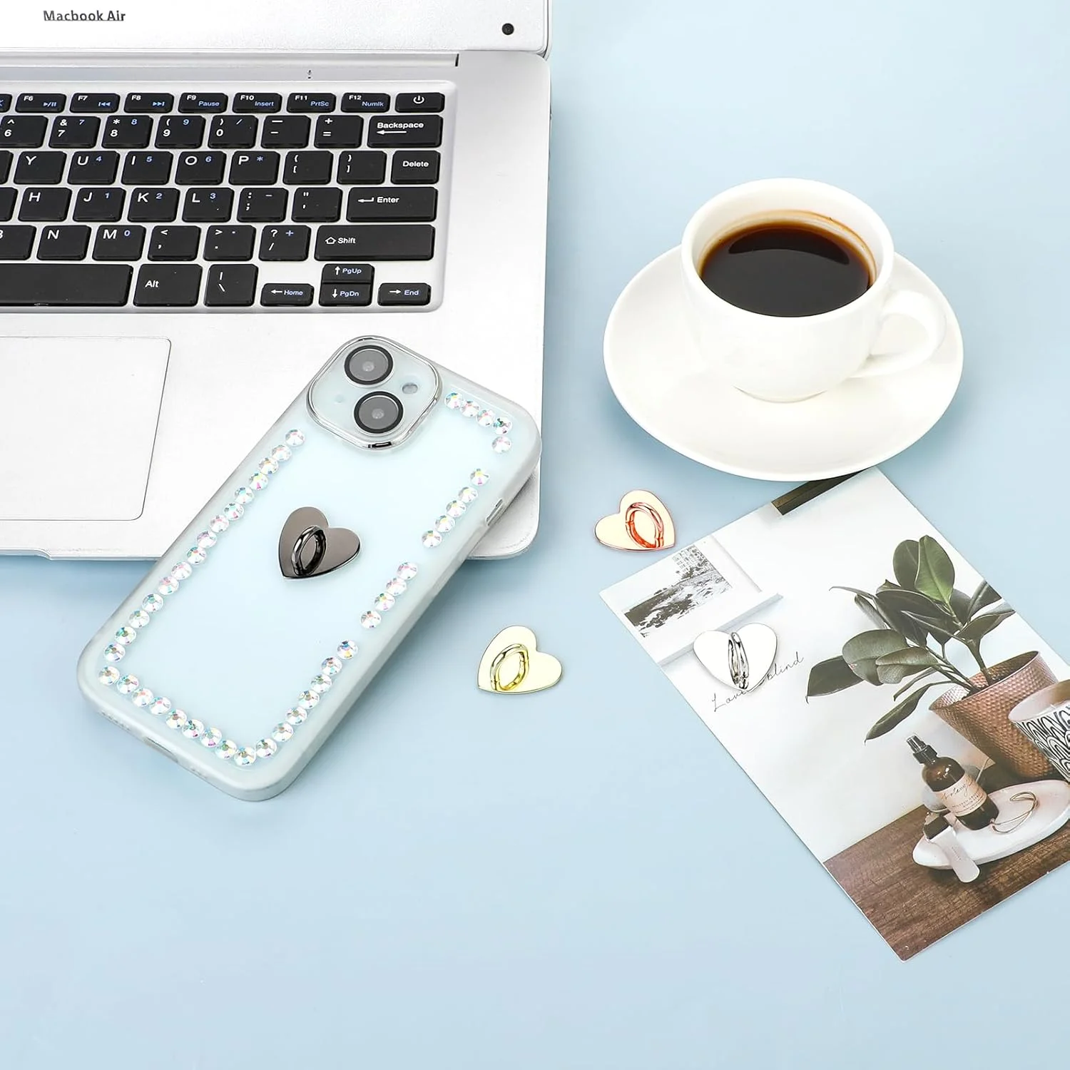 8 قطعة الهاتف الخليوي البنصر القلب الهاتف المعادن الهاتف الخليوي سحر خواتم الاصبع الهاتف فنجر حلقة حامل لطيف ملحقات الهاتف الخليوي