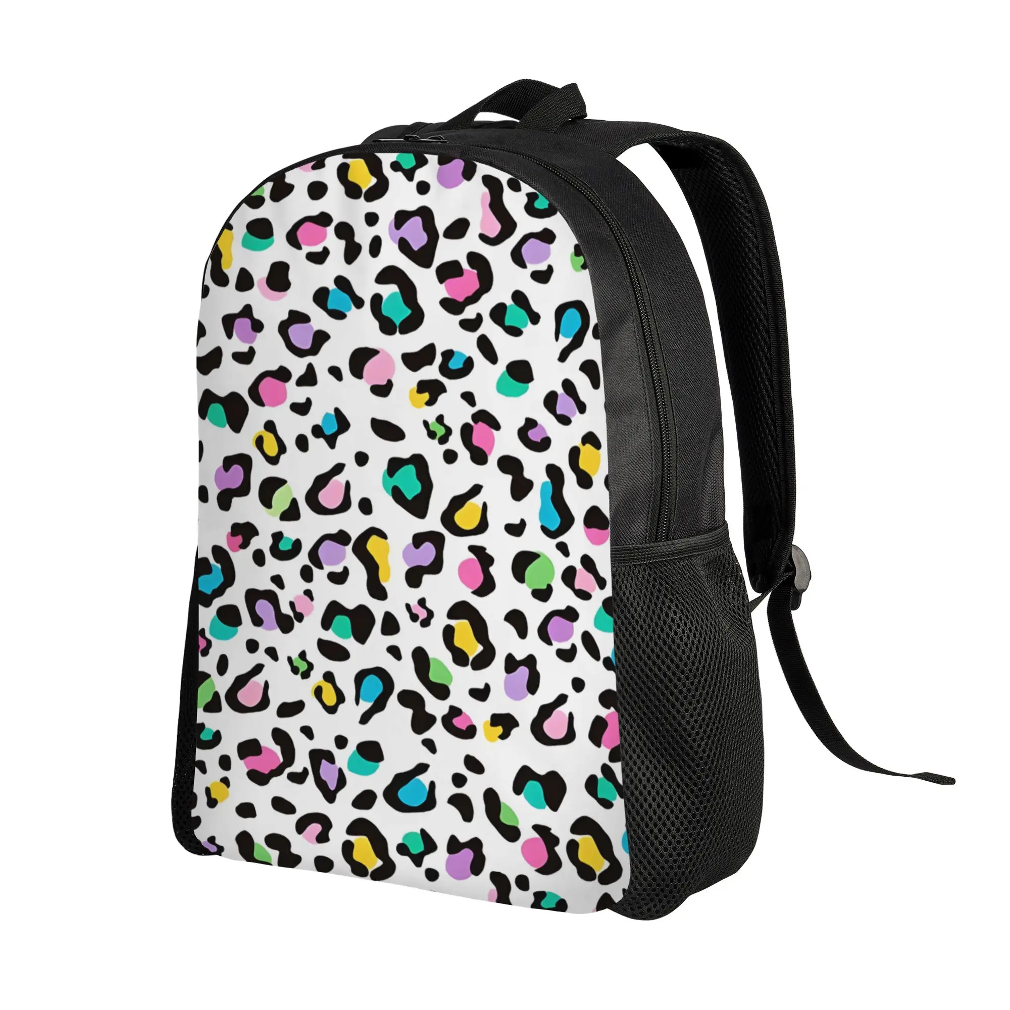 Back to school season Pastel Rainbow Leopard Knapsack Leopard Print Students Super Quality Backpack