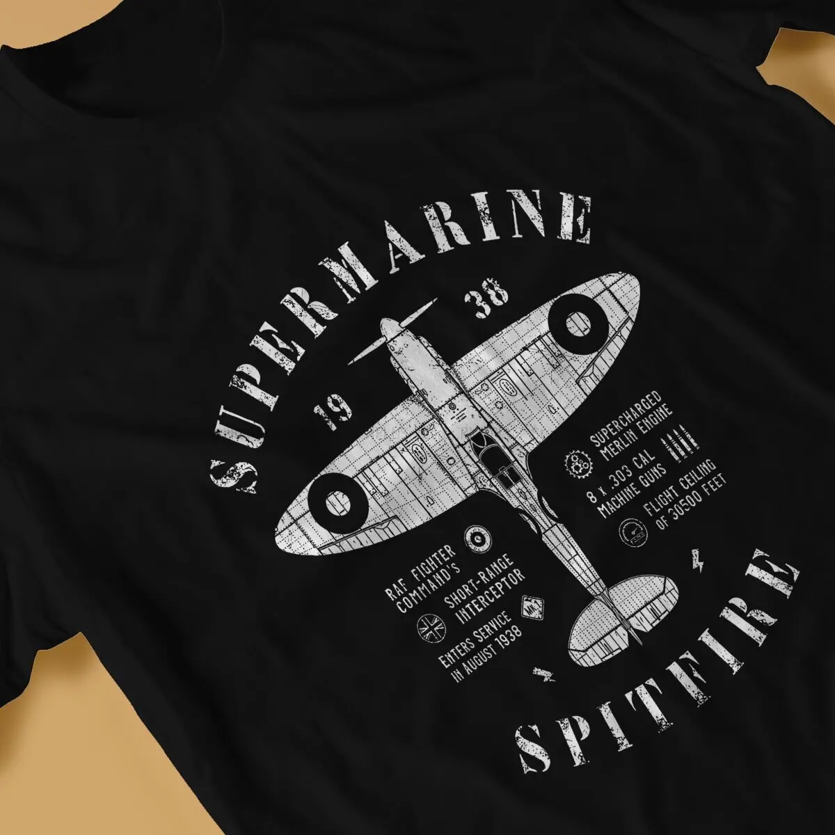 Camiseta Supermarine Spitfire para hombre, Tops de cuello redondo de poliéster, Idea de regalo de Humor, URSS rusa, CCCP