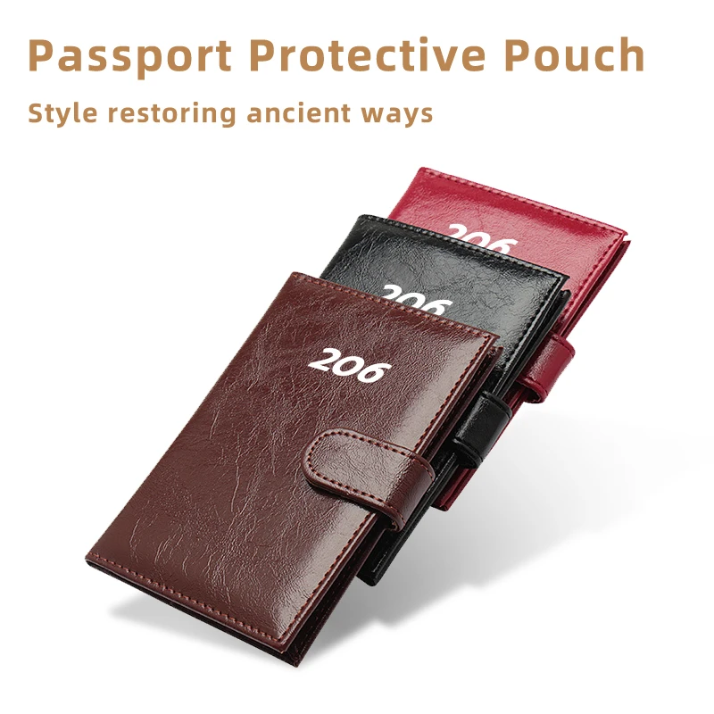 

Premium Oil Wax Leather Passport Holder For Peugeot 2008 3008 307 308 206 207 208 407 508 5008 106 107 205 4008 301 607 807