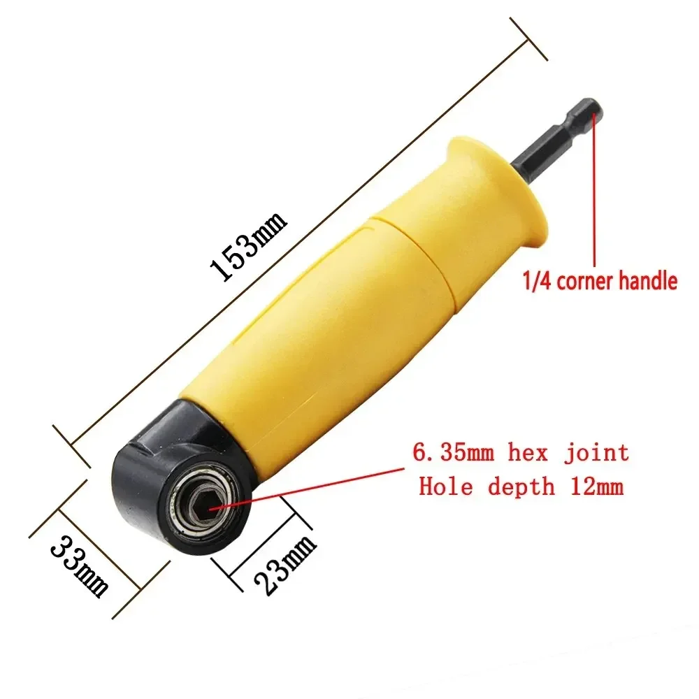 90 Degree Right Angle Hexagon Handle Extension Rod Drill Chuck Universal Bit Driver Corner Electric Power Cordless Adapter