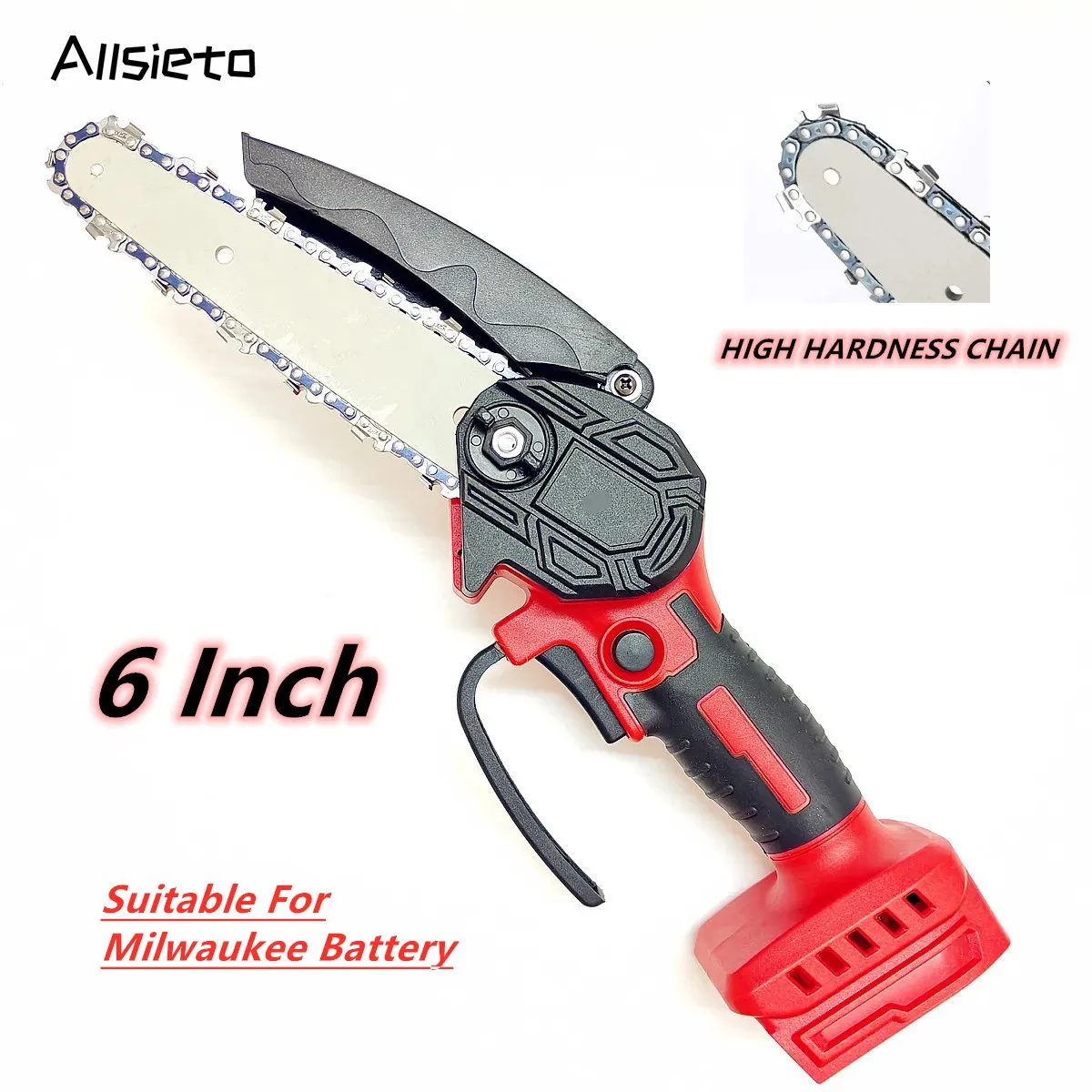 Suitable Milwaukee 18V Battery Chain saw Cordless Electric Chainsaw 6 Inch Pruning Cutting Garden Woodworking Power Tools