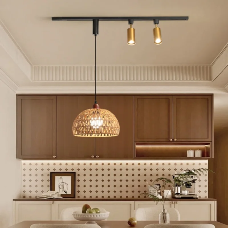 Retro movable track spotlight restaurant bar counter clothing store commercial chandelier indoor decorative lighting fixtures