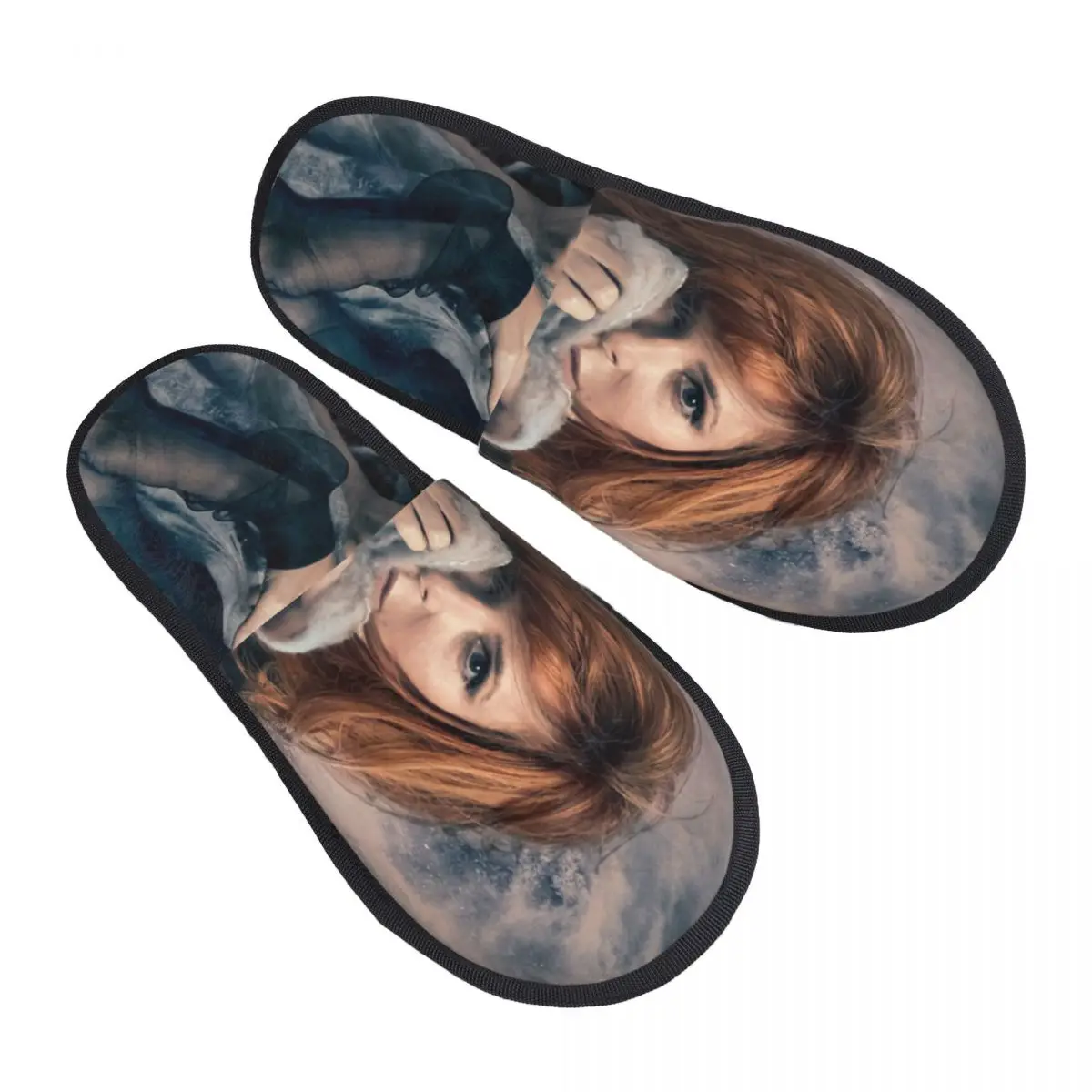 

Custom Mylene Farmer Soft Memory Foam House Slippers Women Comfy Warm Anti-Skid Slipper