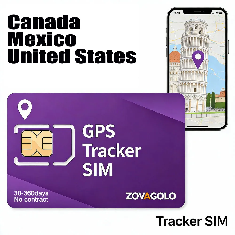

ZOVAGOLO Tracker SIM Card Pre Cut SIM Card US/Mexico/Canada 4G Data Cat4 LTE M2M IoT No Contract Package 30 Days