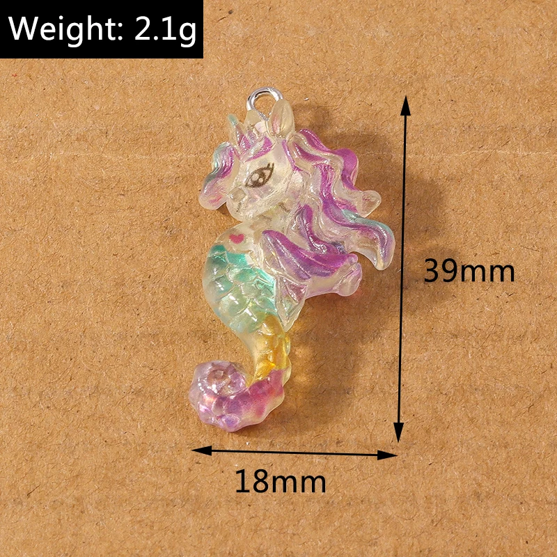 10 Stück niedlichen Cartoon Meeres lebewesen Meerjungfrau Charms Tintenfisch Anhänger für Schmuck machen Halskette Ohrringe DIY Zubehör liefert – Detail 4