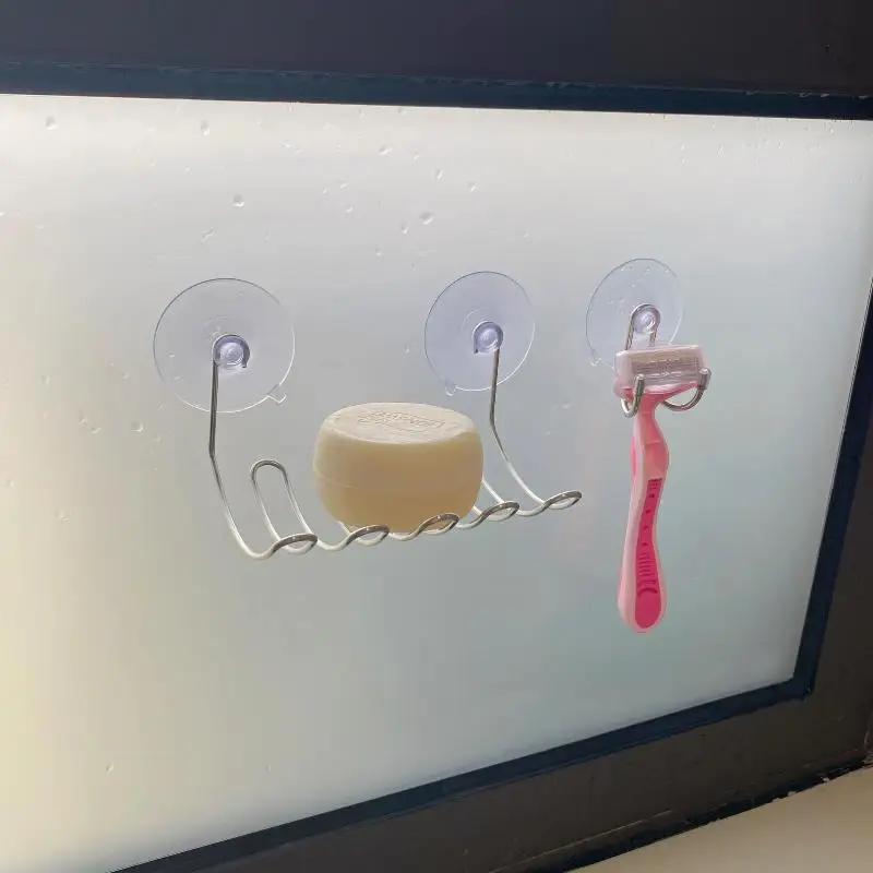 1 قطعة حامل الصابون بار صحن الصابون شفط كوب ، بار رف الصابون لجدار الاستحمام ، صينية توفير الصابون للحمام ، الحوض ، المطبخ #2