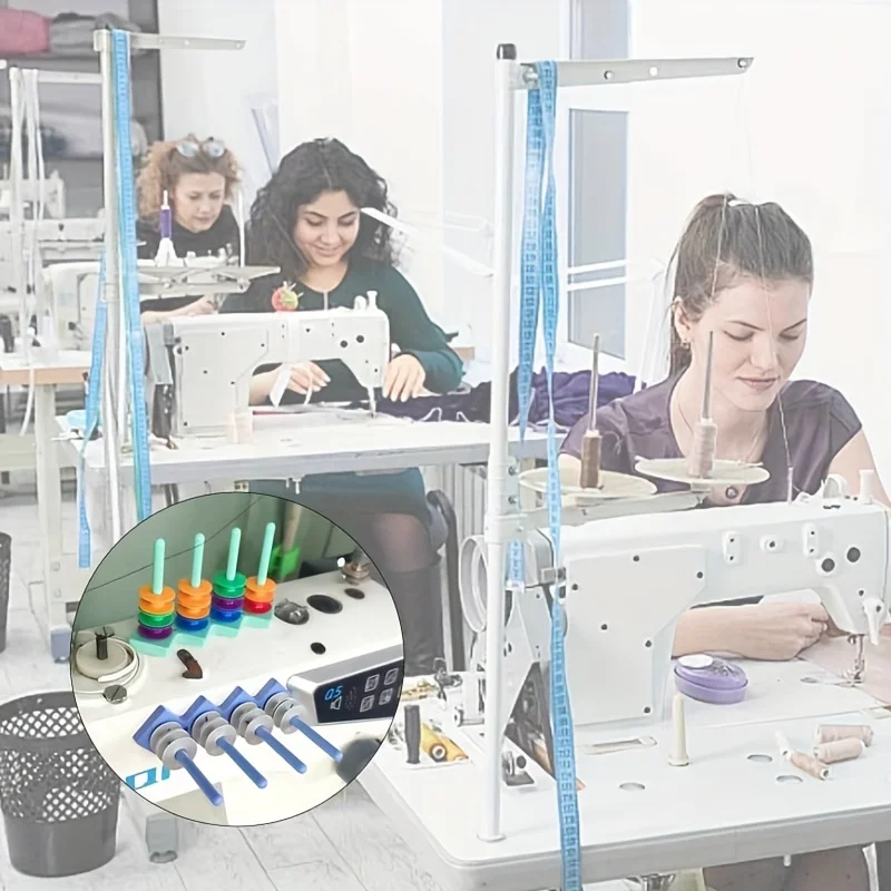 1 x Nähmaschinen-Spulenhalter mit 4 Pfosten – Spulenregal aus Kunststoff und Metall mit starker Magnetfuß für organisierte Zwecke – Detail 2
