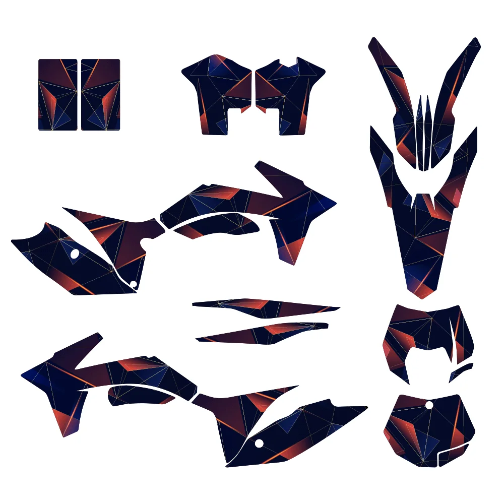 Motorcycle Full Graphics Decal Kit for KTM 125-525 SX 2011-2012 Dirt Bike Off-Road Stickers