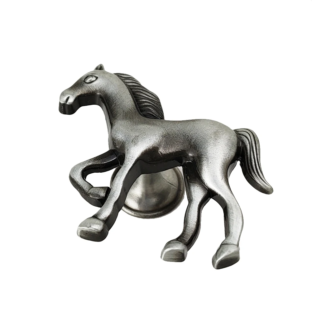 شكل الحصان سبائك الزنك خزانة تسحب الأثاث مقبض مقابض الأبواب مقابض للأطفال غرفة درج مقبض مقابض خزانة خمر