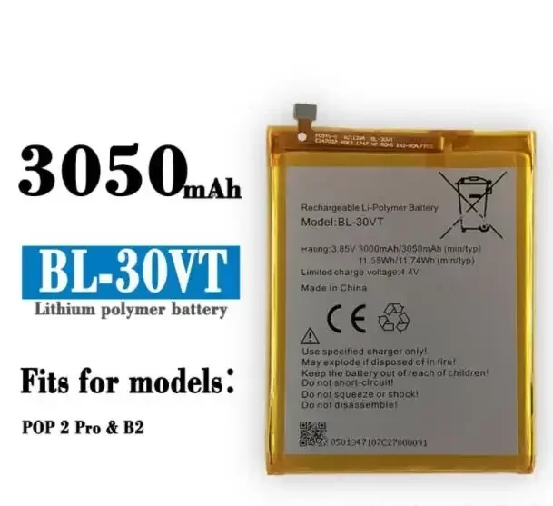 High-quality products For Tecno A44/Pop 2 Pro/B2 Mobile Phone BL-30VT Built-in Battery Battery New