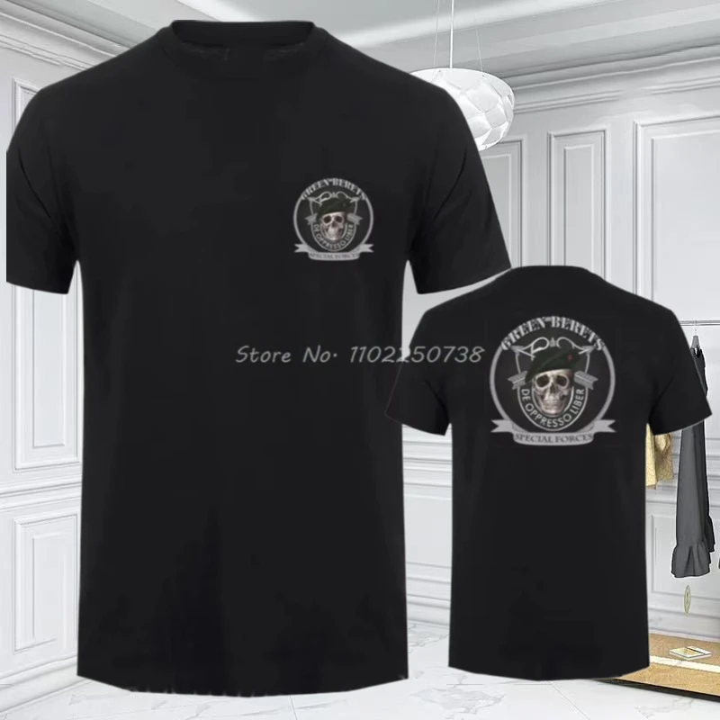 

2025 New US Army Green Beret Special Forces T-Shirt Military Cotton Oversized Short Sleeve Crew Neck Streetwear Men Graphic Tee