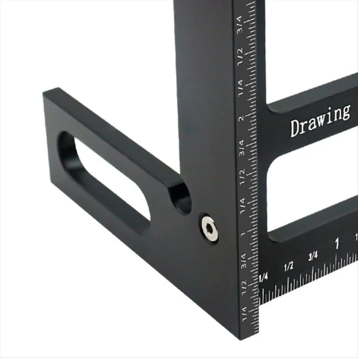 A24I Carpenter Square Aluminum Miter Triangle Ruler Hole Scriber Woodworking Square Protractor 45/90 Degree-Red