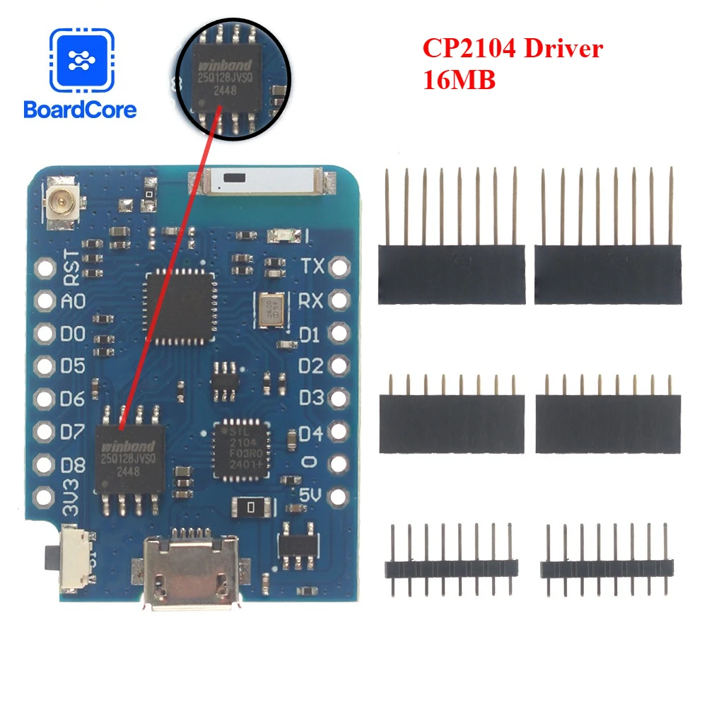 WEMOS D1 Mini Pro 4MB/16MB Bytes NodeMcu Lua WIFI Development Board IoT Based ESP8266 ESP-8266EX CP2104 for Arduino Smart Home