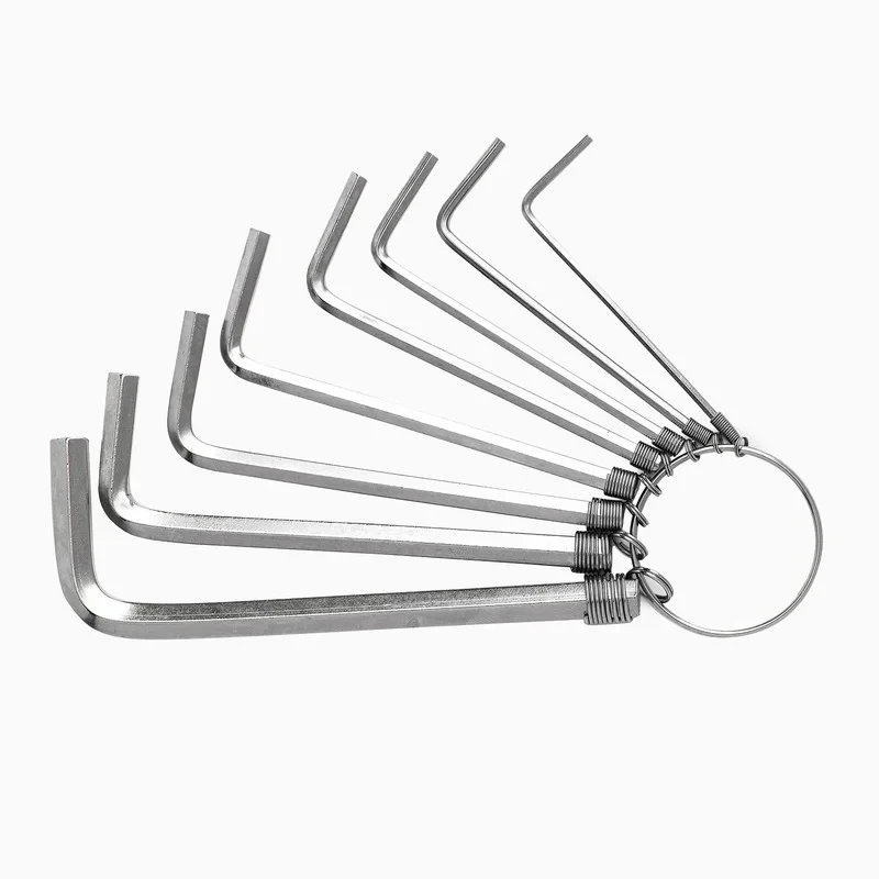 DELI Hexagon Wrench With Magnetic Core Universal Tool Set Screwdriver Mini Hex Allen Key Chain Set Wrench Kit Alloy Steel Tools