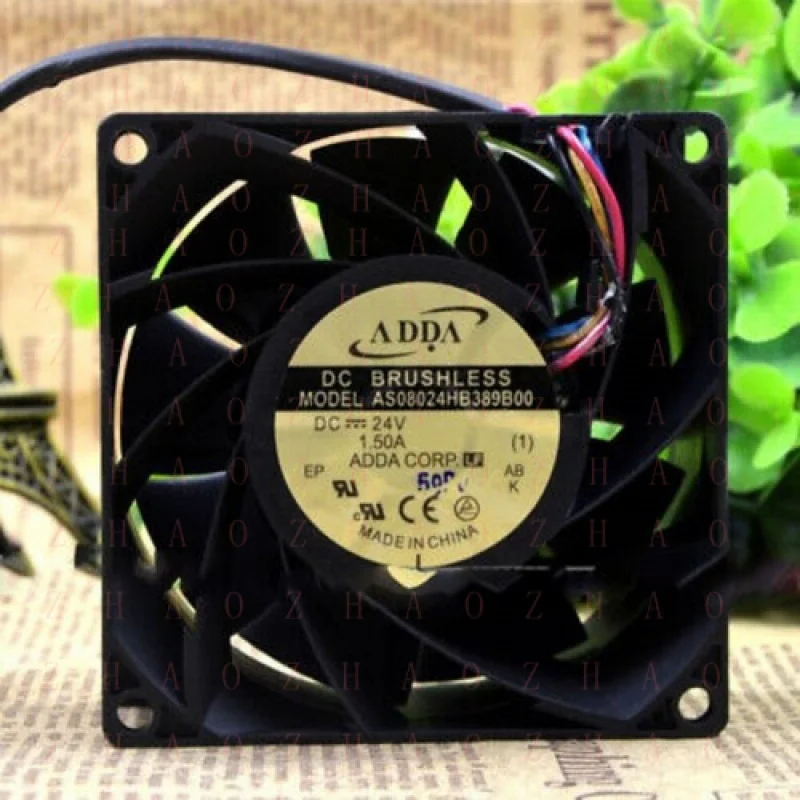 L+ 1X for ADDA 24V AS08024HB389B00 Industrial Cooling Violent Fan 1.5A 8038 8cm 4-wire