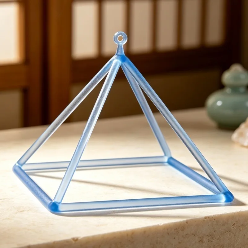 Colorful Singing Pyramid Crystal Singing Pyramid Meditation Sound Healing Quartz Merkaba Yoga Handmade Percussion Instrument