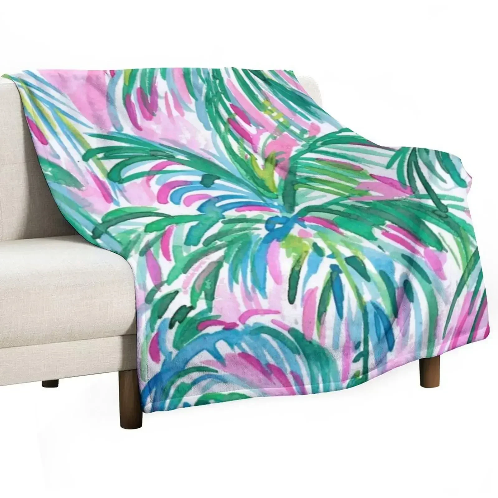 

pink palm trees Throw Blanket Cozy Napping Blanket Gift for Mom Dad