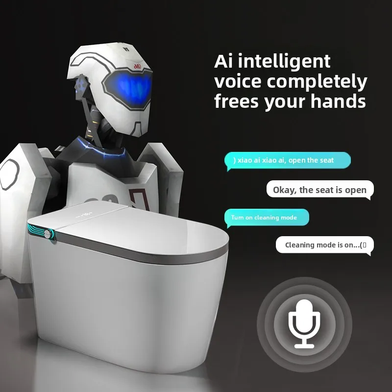 Luxury smart toilet with automatic closing function, seat heating, S-shaped drainage, extended integrated water tank shape