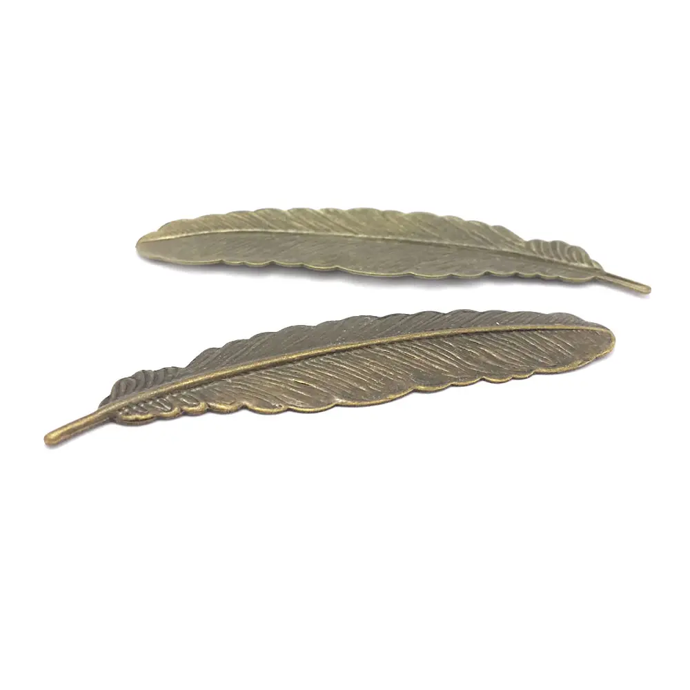18K Gold Color Brass Feather Charms Pendants High Quality Diy Jewelry Making Supplies Necklace Earrings Accessories for Women - view 5