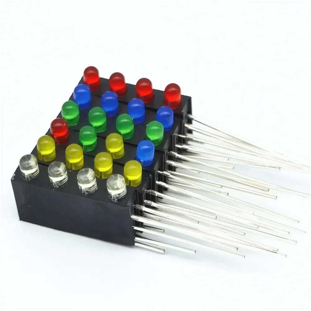 F3 LED 4 Hole Lamp Holder And Lamp Bead Red Green Yellow Blue 90 Degree Corner PCB Fixed Indicator Lamp Spacing Column