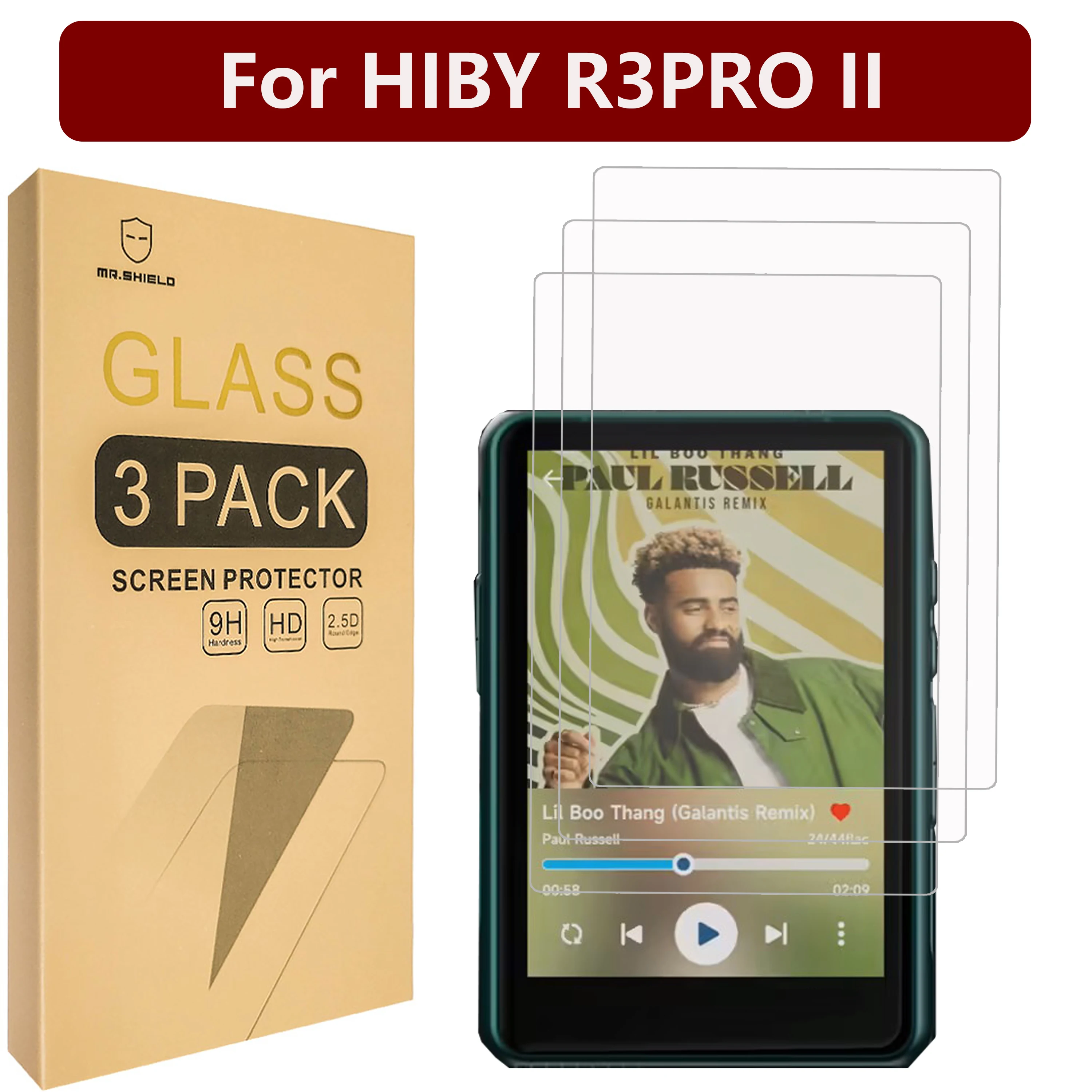 

Защитная пленка Mr.Shield, совместимая с HIBY R3PRO II [Закаленное стекло] [3-PACK] [Японское стекло с твердостью 9H]