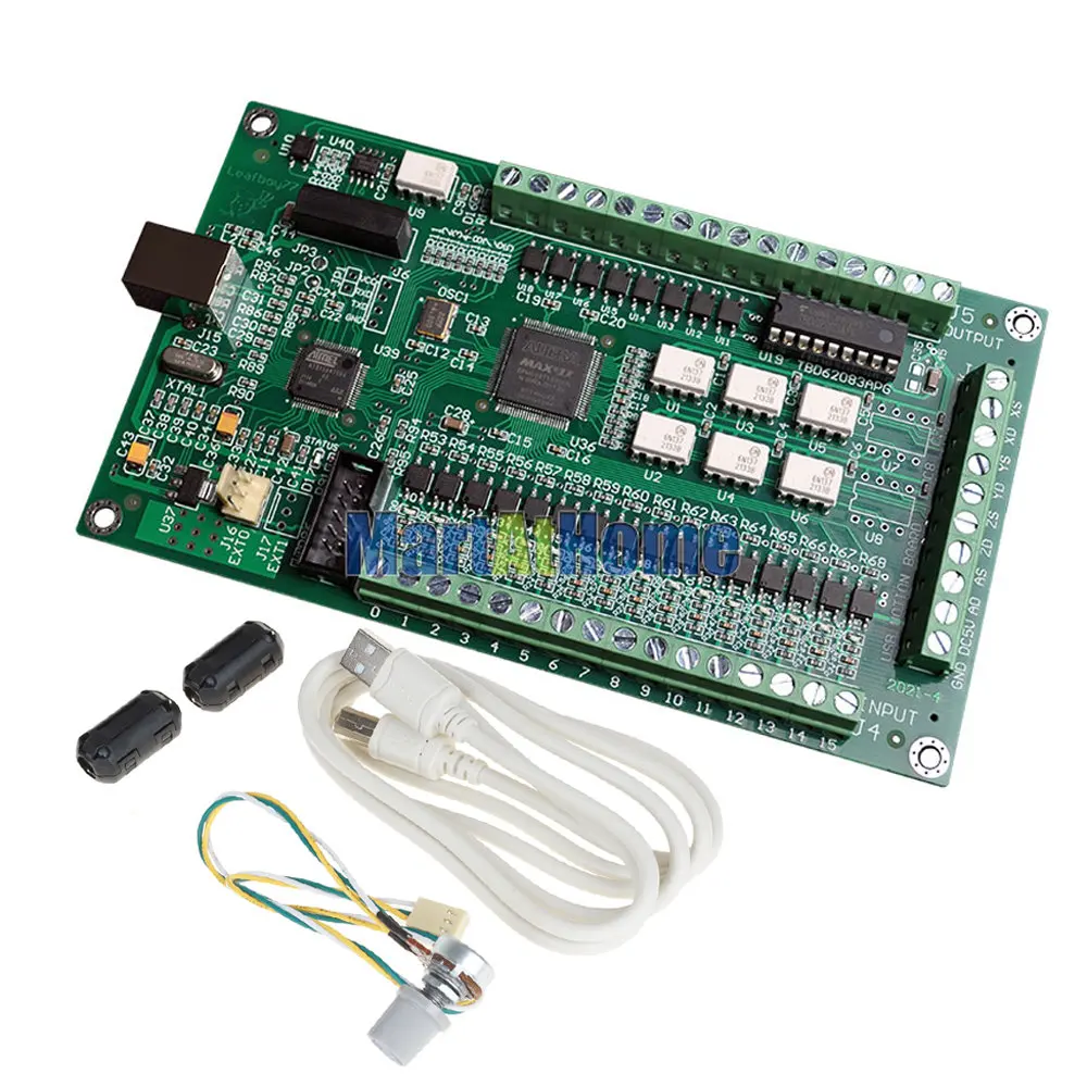 Upgraded 3 / 4 Axis CNC Mach3 USB Breakout Board Motion Control Card AKZ250-USB2(B) 200KHz High-speed Optocouplers Support MPG