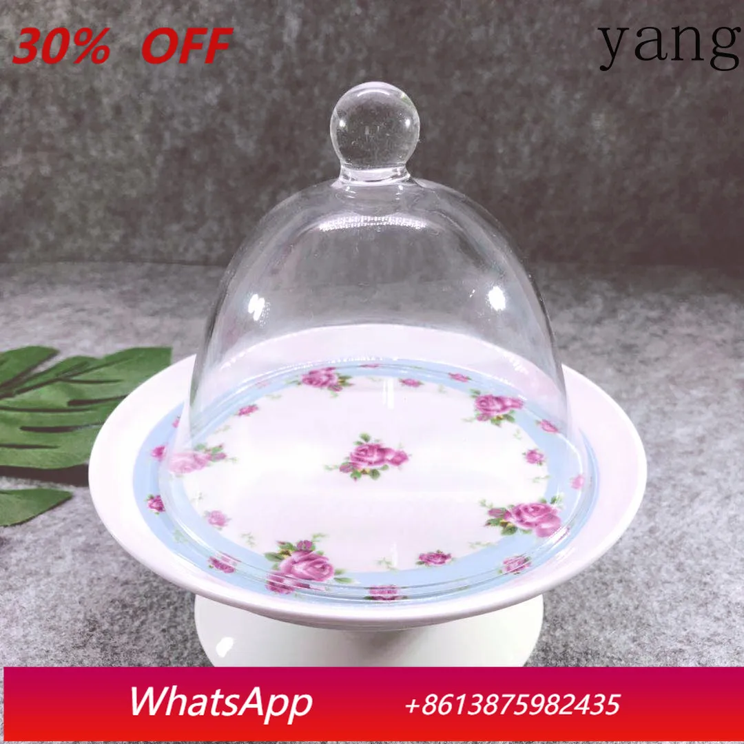 

CX Creative Tall Cake Plate Fruit Plate, Household Tall Ceramic Dim Sum Tray