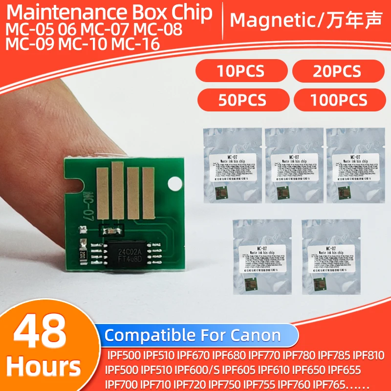 10~100PCS MC-05 06 MC-07 MC-08 MC-09 MC-10 MC-16 Maintenance Tank Chip For Canon iPF500 iPF510 iPF670 680 iPF770 iPF780 785 810
