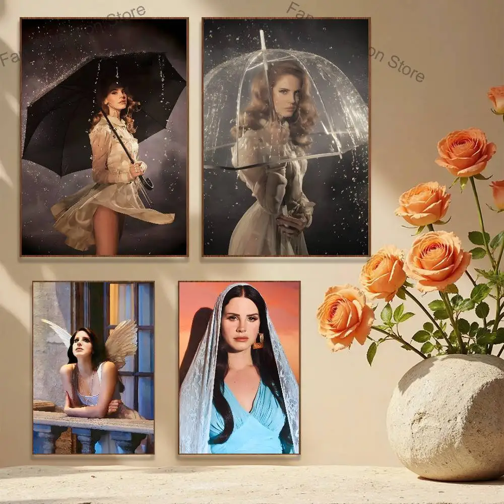 Singer L-Lana Del R-Rey Poster Multi-Purpose Wall Art for Living Room Bedroom Office Hallway Bar Home