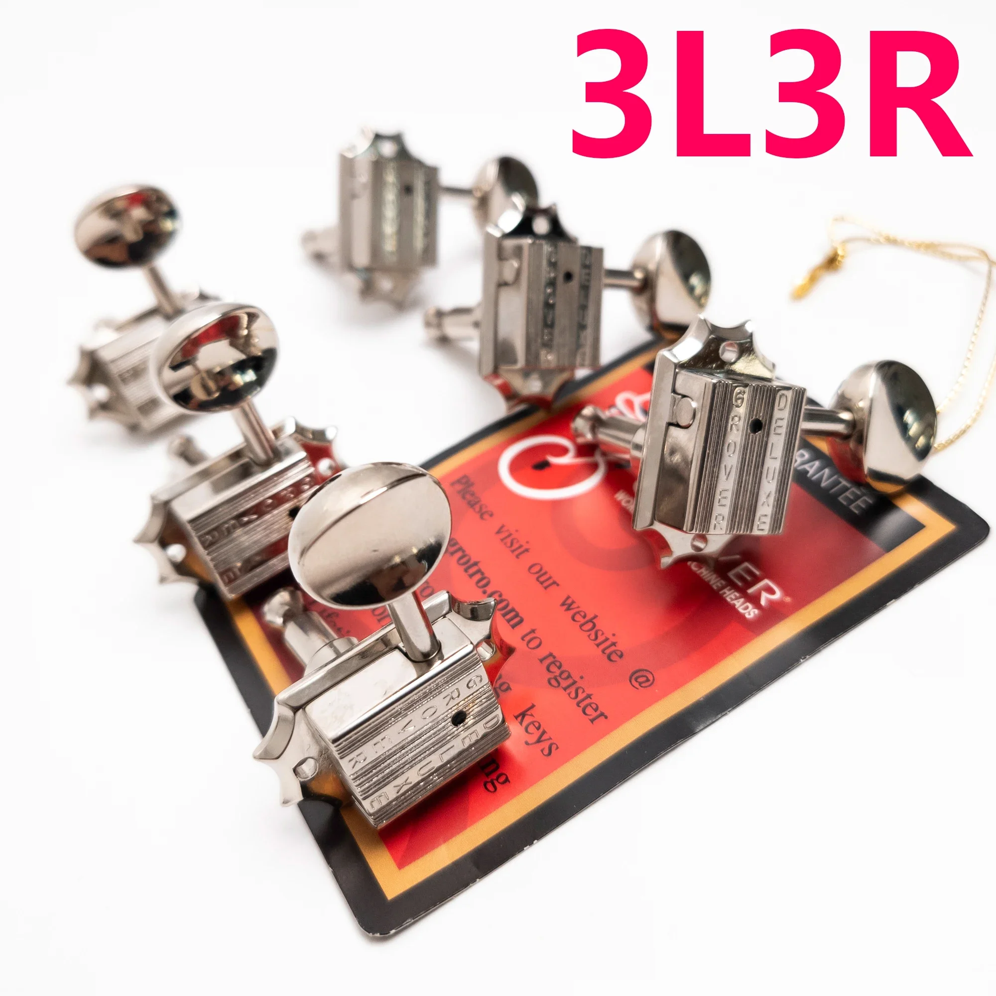 3L3R Deluxe Vintage Guitar Tuning Pegs Chrome Machine Heads Tuners Set for Electric Guitar Replacement Parts Accessories