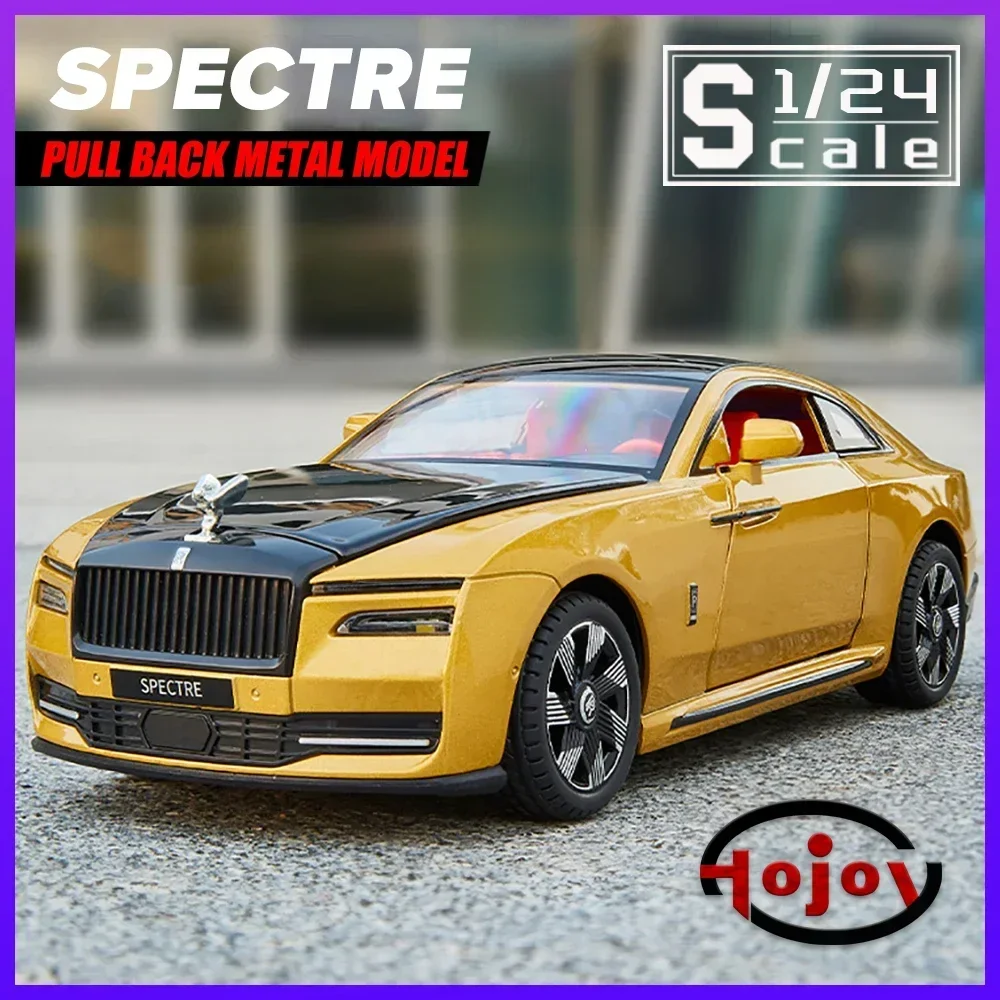 

【НОВИНКА】 Металлические автомобили Игрушки Масштаб 1/24 Spectre Модель автомобиля из литого под давлением сплава Подарок для мальчиков Дети Дети Игрушечные транспортные средства Звуковой свет Откат назад