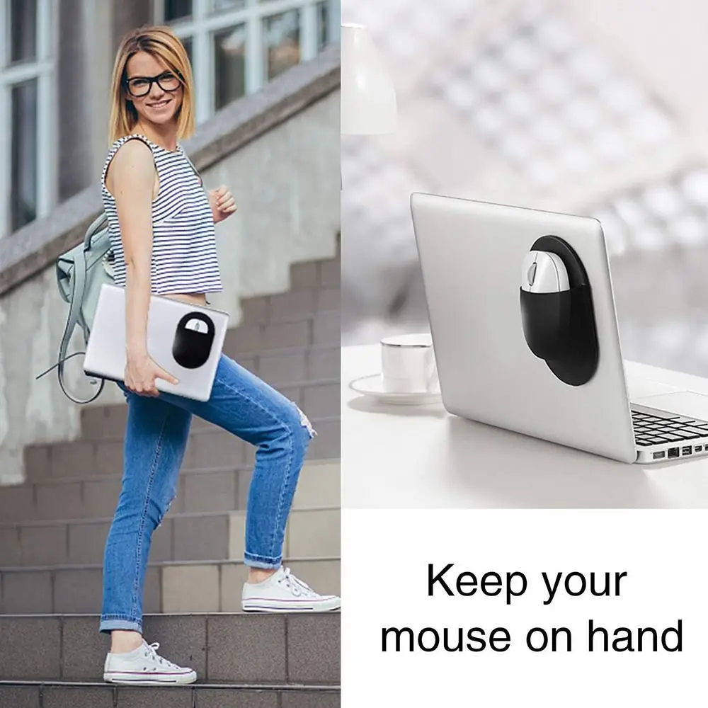 Tempat Mouse Laptop Universal Portabel Kantong Mouse Tempel Berperekat Tas Penyimpanan Mouse Tahan Lama