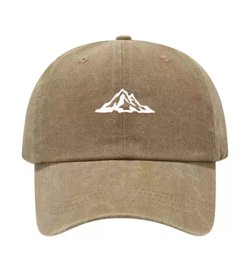 Mountain Range Printed Washed Cotton Adjustable Baseball Cap Classic Snapback Dad Hat Breathable Golf Fishing Outdoor Sun Cap