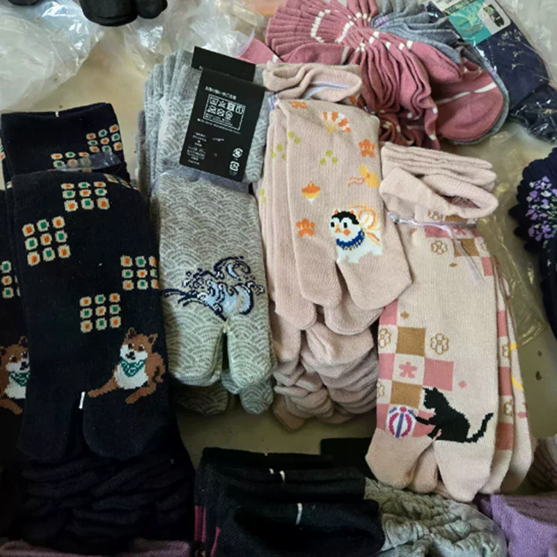 

1 пара носков с двумя пальцами в японском стиле, унисекс, носки-сабо, полиэстеровые носки с раздельным носком, кимоно, вьетнамки, сандалии, носки с разделенным носком