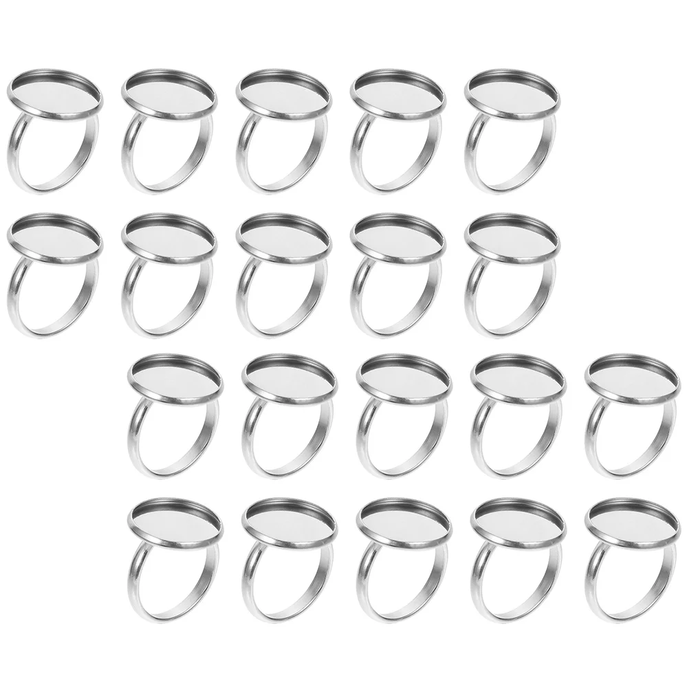 20 Pcs Ring Holder DIY Findings Rings Accessory Compact Blank Base for Jewelry Useful Finger Bottom Tray Setting