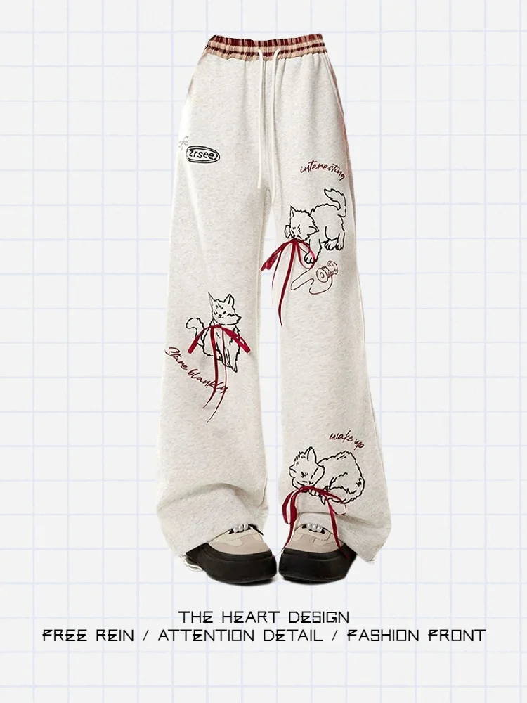 

Женские повседневные брюки Dopne с принтом и флисовой подкладкой, осенне-зимние, широкие, в пол, очаровательные, свободного кроя, прямые штанины