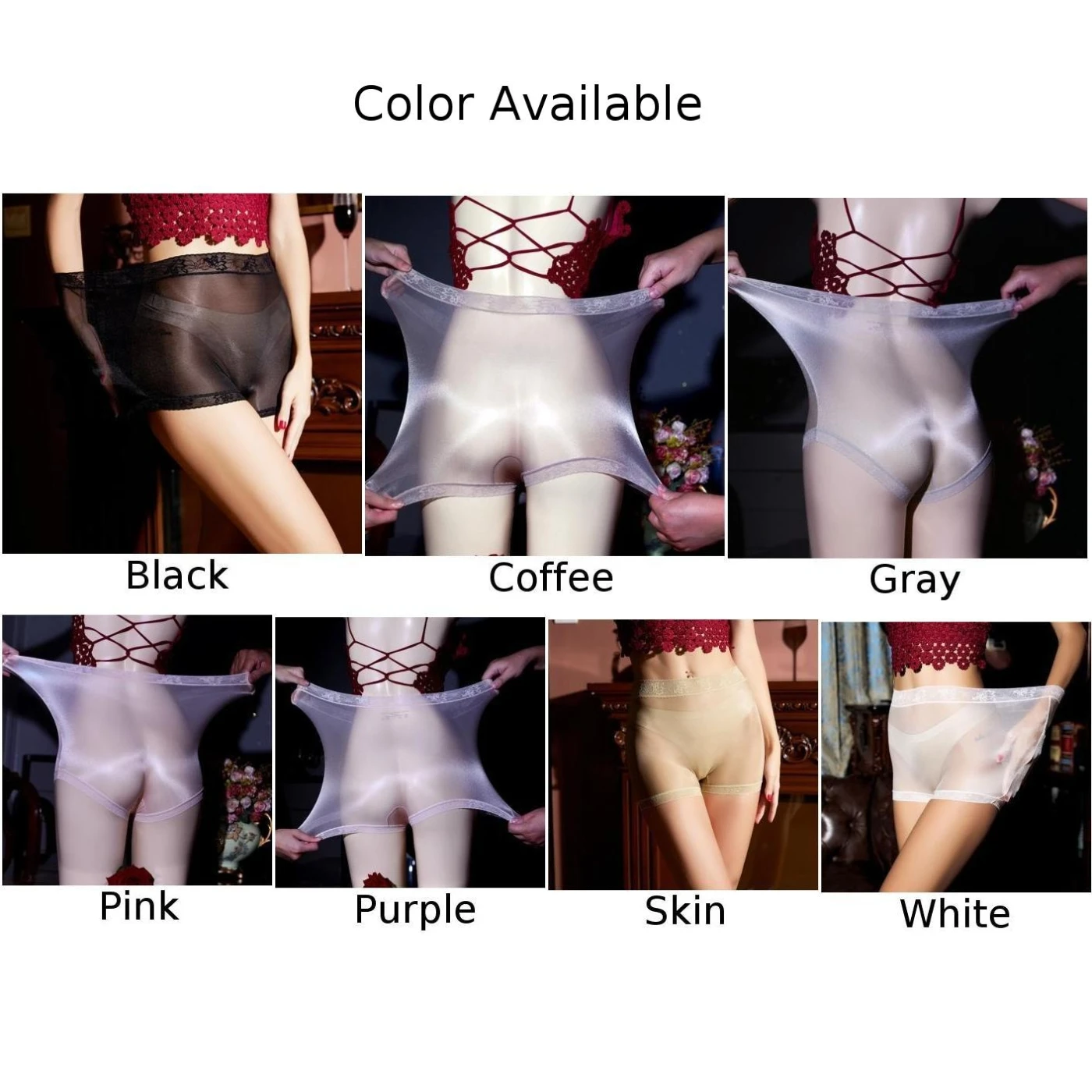 Damen-Höschen, freie Größe, nackt, Eisseide, Nylon, Öl, durchsichtig, regelmäßig, durchsichtig, Shorts, sexy, seidig glatte Unterwäsche, brandneu