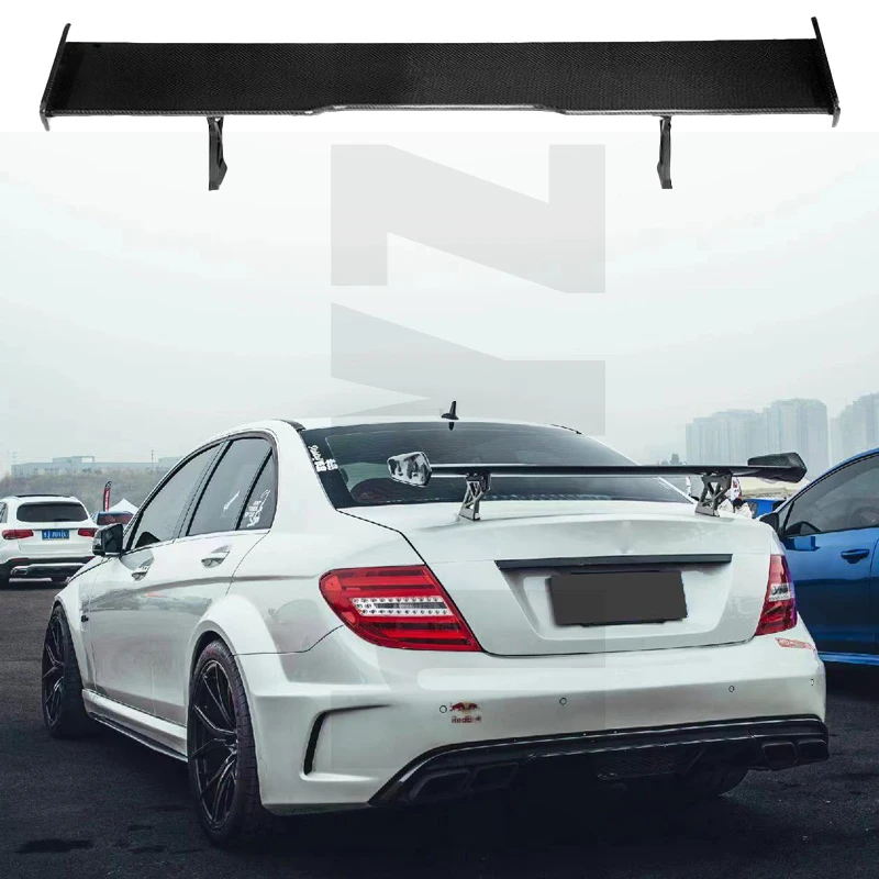 For Mercedes-Benz AMG W204 sedan 2-4Doors C350 C63 2008 2009 2010 2011 2014 Real Carbon Fiber GT Style Rear Trunk Spoiler Wing