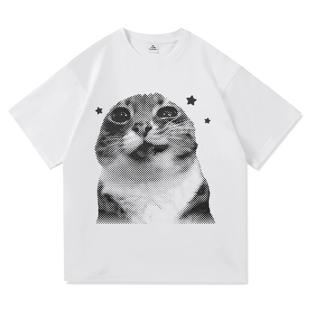 Camiseta Y2k con diseño de gato divertido, no creo que no soy, ropa para hombres/mujeres, camisetas Harajuku de algodón de alta calidad