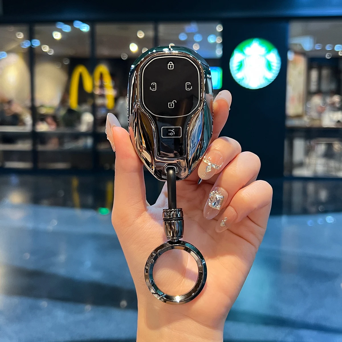 

NEW For GAC Trumpchi Empow J11 J12 J13 J15 J16 GS8 GS4 GS3 M8 Car Styling Car Zinc Alloy Key Case Cover Holder Chain